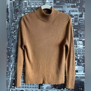 Coldwater Creek Silk Blend Ribbed Mock Neck Top